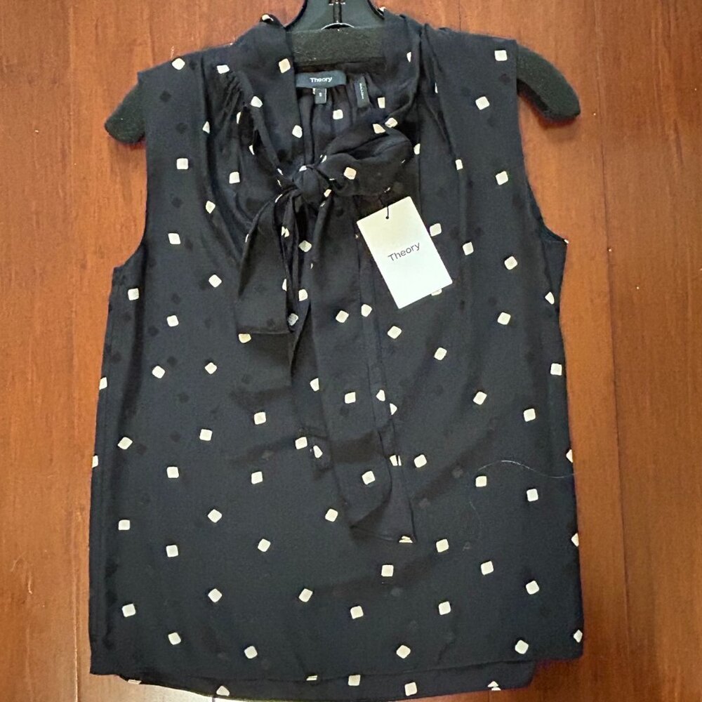 Theory bow silk top // size small // new with tags
